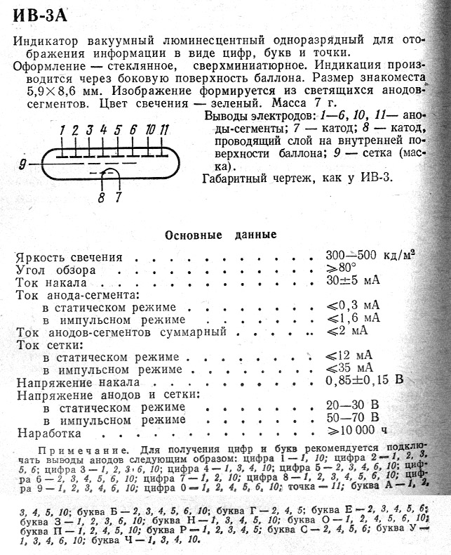 Индикатор ив 22 схема подключения