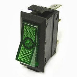 ASW-09-102 on-on 12V 15A зеленый переключатель