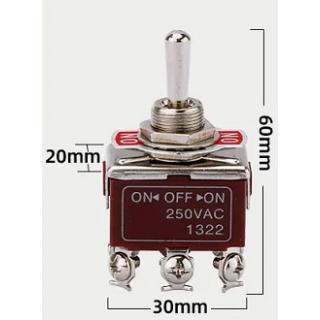 тумблер 1322 SHUN on-off-on 32A 250V 6конт