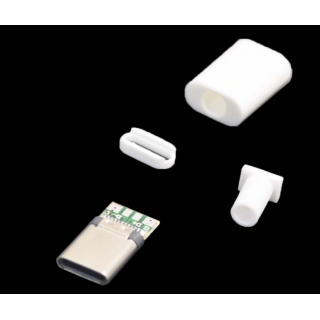 USB3.1 TYPE-C штекер на кабель пайка белый разъем
