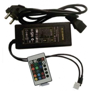Контроллер RGB 12V 72W 6A моноблок с блоком питания с ИК пультом