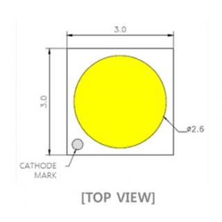 L-3030W белый 137-147Lm, 5000K, 6.2V, 150-200mA SMD светодиод