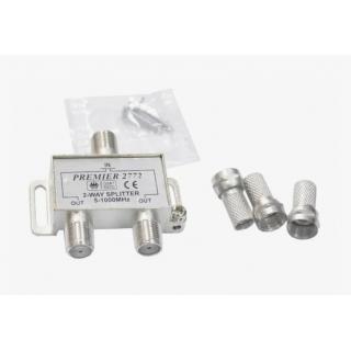 Сплиттер на 2ТВ металл 5-1000MHz + F 