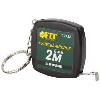 Рулетка-брелок 2м черная квадратная FIT DIY