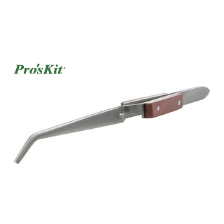 пинцет 1PK-117T ProsKit зажимной изогнутый 164мм