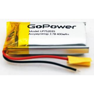 LP752035-PK1 3.7v 400mAh (35*20*7.5) с защитой GoPower аккумулятор