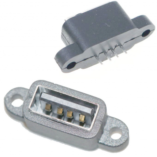 USB A F гнездо на корпус с фланцем