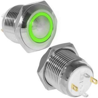 GQ16B-10E/J/G/N off-(on) зеленая кнопка антивандальная