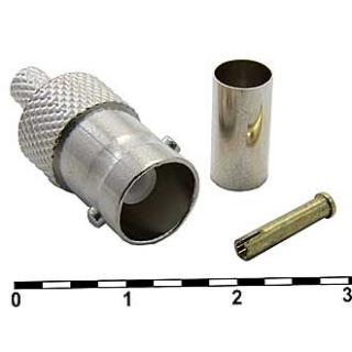 Гнездо BNC обжимное на кабель RG58 BNC-C58J