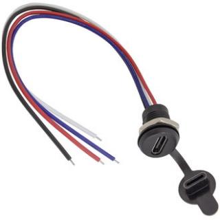 USB3.1 TYPE-C 4pin разъем на корпус с гайкой и черн. крышкой