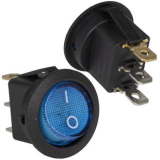 KCD1-101N-C3-BL/3P on-off синий 3конт 2A 250V круг/кв переключатель