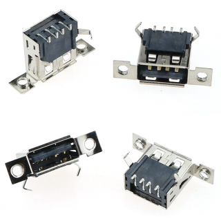 USB A F гнездо на плату с фланцем