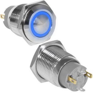 GQ16B-10ZE/J/B/N off-on с фикс. синяя кнопка антивандальная 