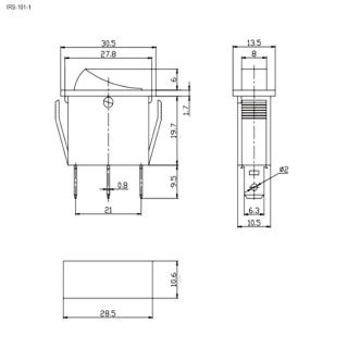IRS101-1С 220в on-off красный переключатель