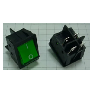 SWR-7201-С 4 контакта зелёный переключатель