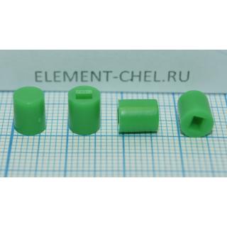 колпачок для кнопки А06 зеленый D=5,8 мм; h=7 мм; посадка 2*3мм