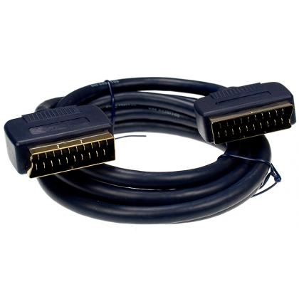 Шнур Scart-Scart (21pin) 5м син Luxm Gold